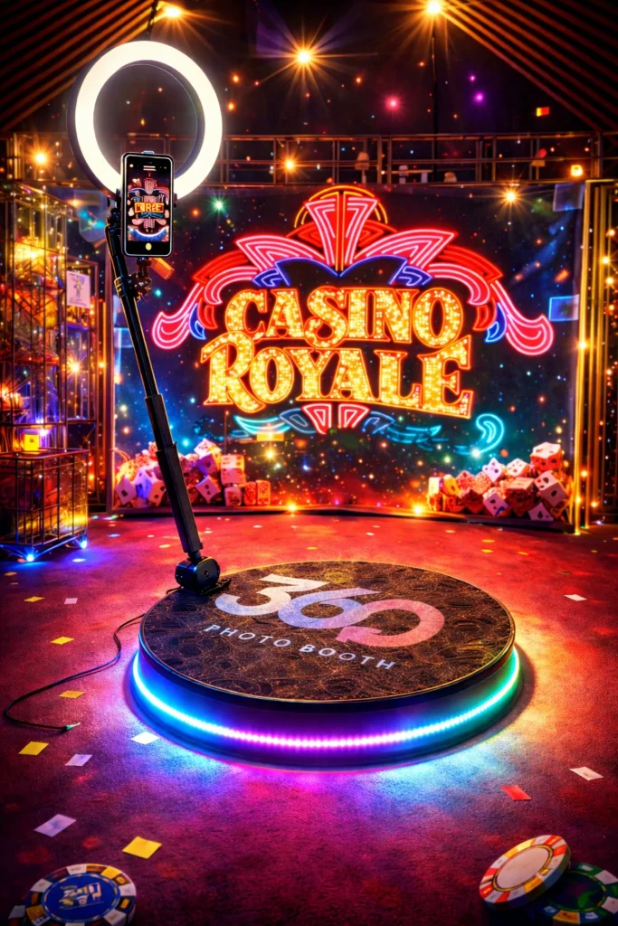 360 Grad Videobooth mit Ringlicht als Highlight bei Casino Event