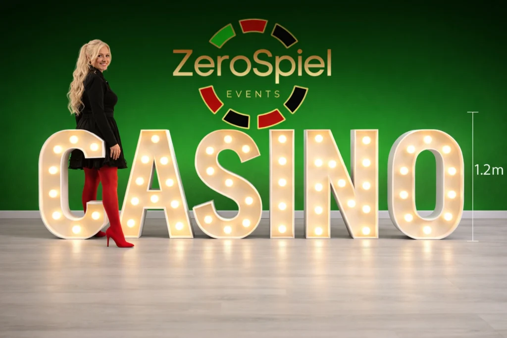 XXL Leuchtbuchstaben CASINO als Dekoration für Casino Event und Firmenfeier