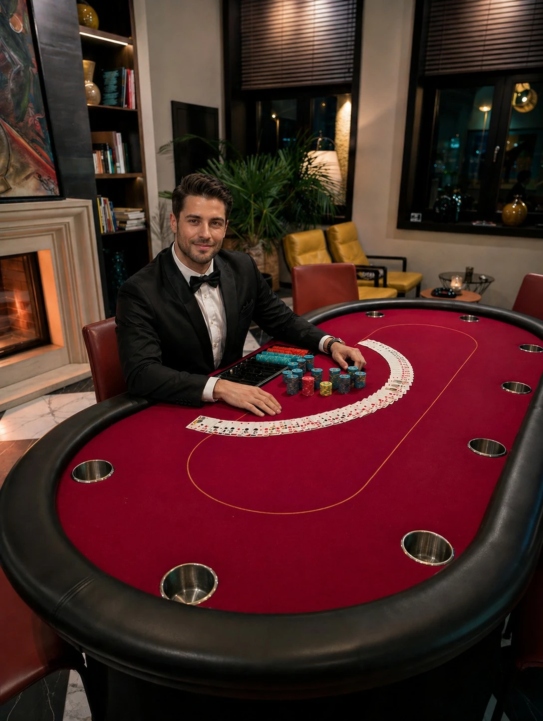 Poker Tisch mieten mit professionellem Croupier für Casino Event