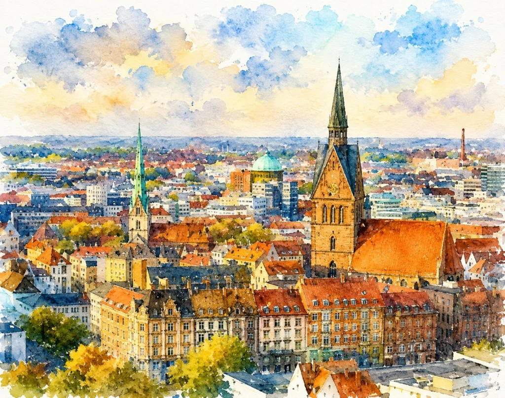 Hannover Stadtansicht als Illustration für Casino Events und Firmenevents