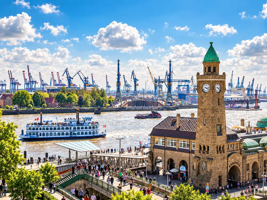 Hamburg Landungsbrücken mit Blick auf den Hafen – Casino Events in Hamburg